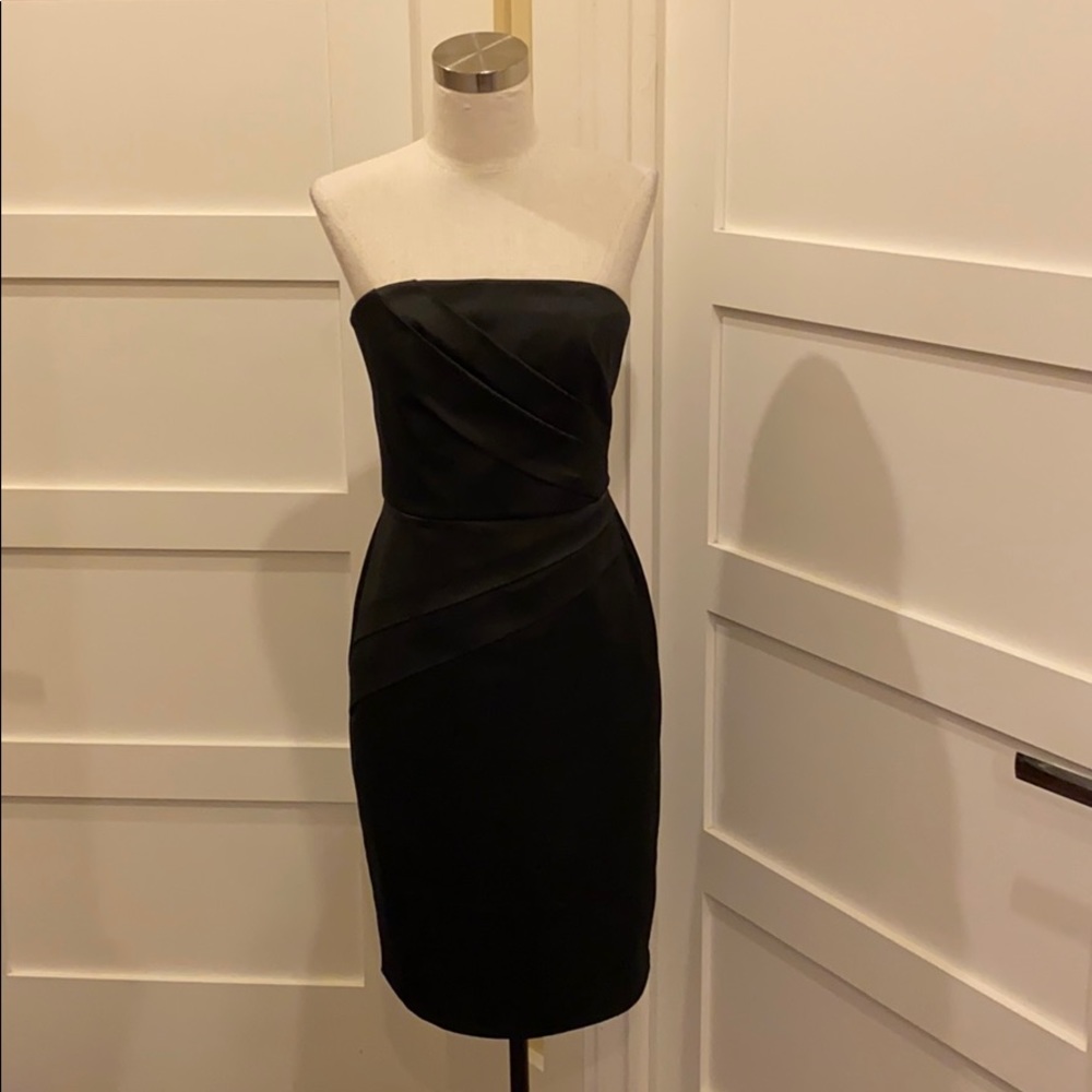 White House Black Market| strapless satin dress - Picture 1 of 5